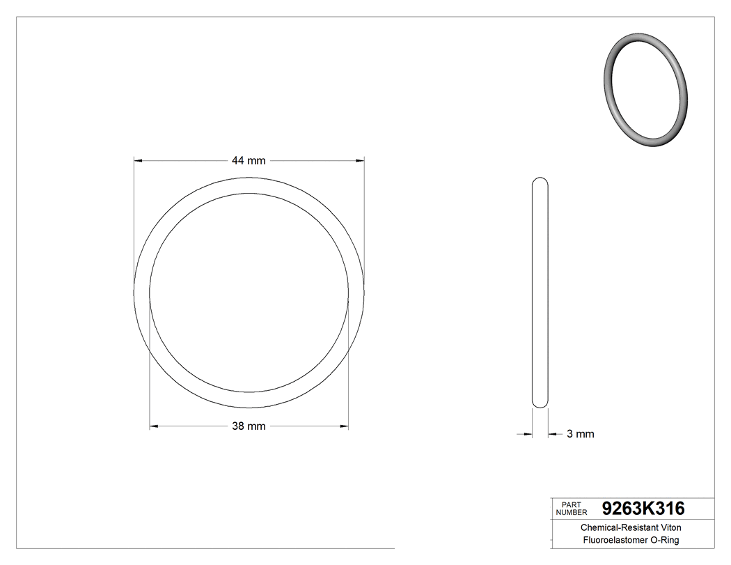 Technical drawing - 9263K316